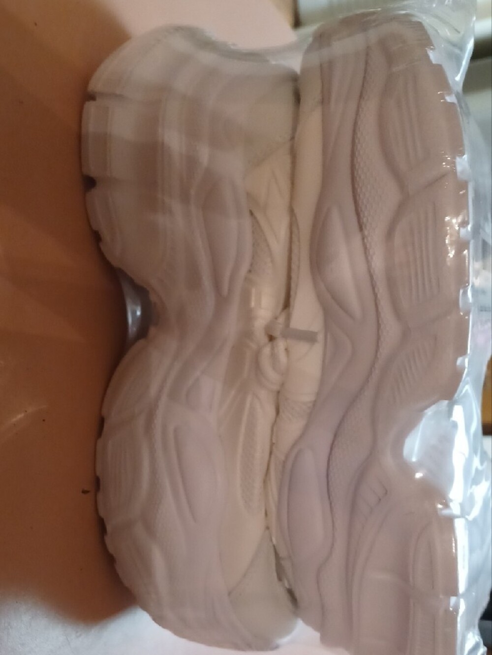 Chunky All-White Platform Sneakers - Picture 2 of 3